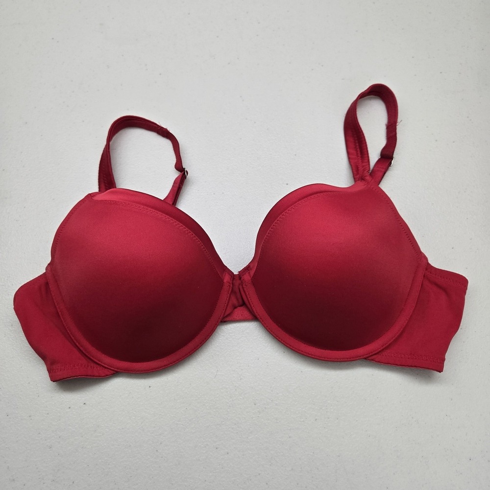 Jockey Women Bra 36C Red T Shirt Underwired Strap Adjustable READ